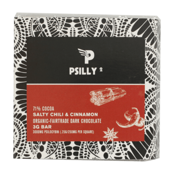 Psilly - Dark Chocolate Bar - Salty Chili & Cinnamon | Magic Mushrooms Hamilton Canada